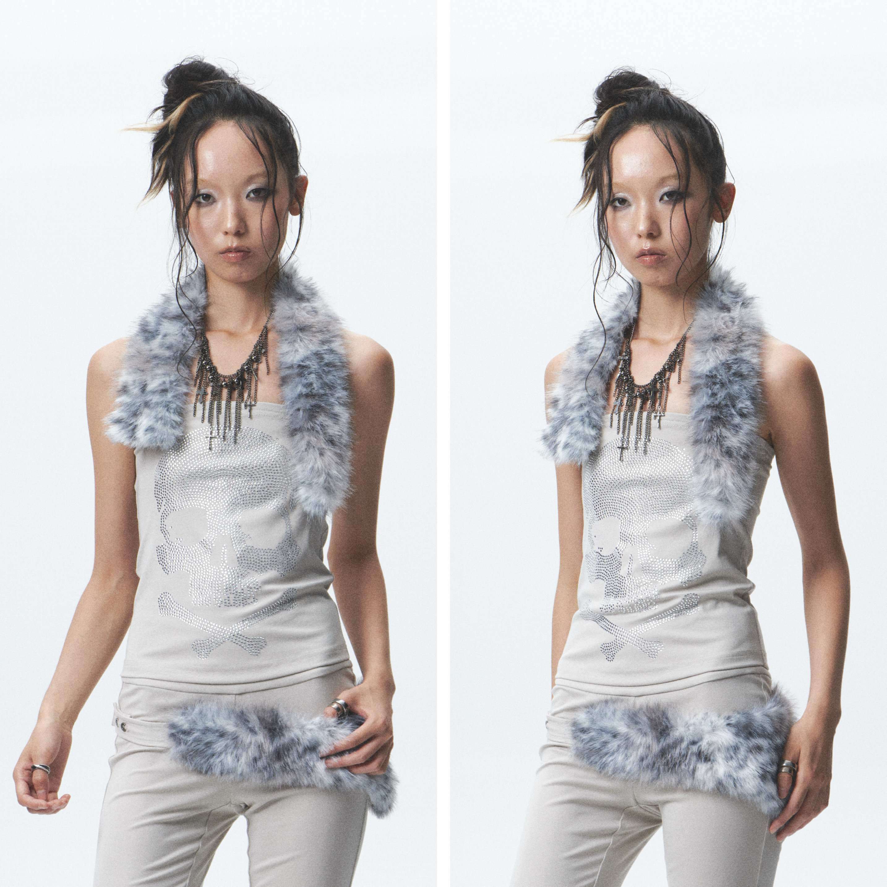 NONAME_SPACE_Rhinestone_Detachable_Two_Tone_Plush_Splice_Women&