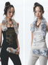 NONAME SPACE Rhinestone Detachable Two Tone Plush Splice Women&