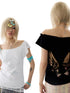 NONAME SPACE Ruched Rhinestone Wing Cutout One Shoulder Women&
