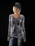 NONAME_SPACE_Stretch_Faux_Layered_Print_Embroidered_V-neck_Lace_Pleated_Women&