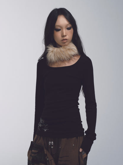 NONAME_SPACE_Tricolor_Printed_Slim_Fit_Lightweight_Knit_Women&