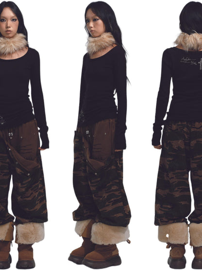 NONAME SPACE Tricolor Printed Slim Fit Lightweight Knit Women&