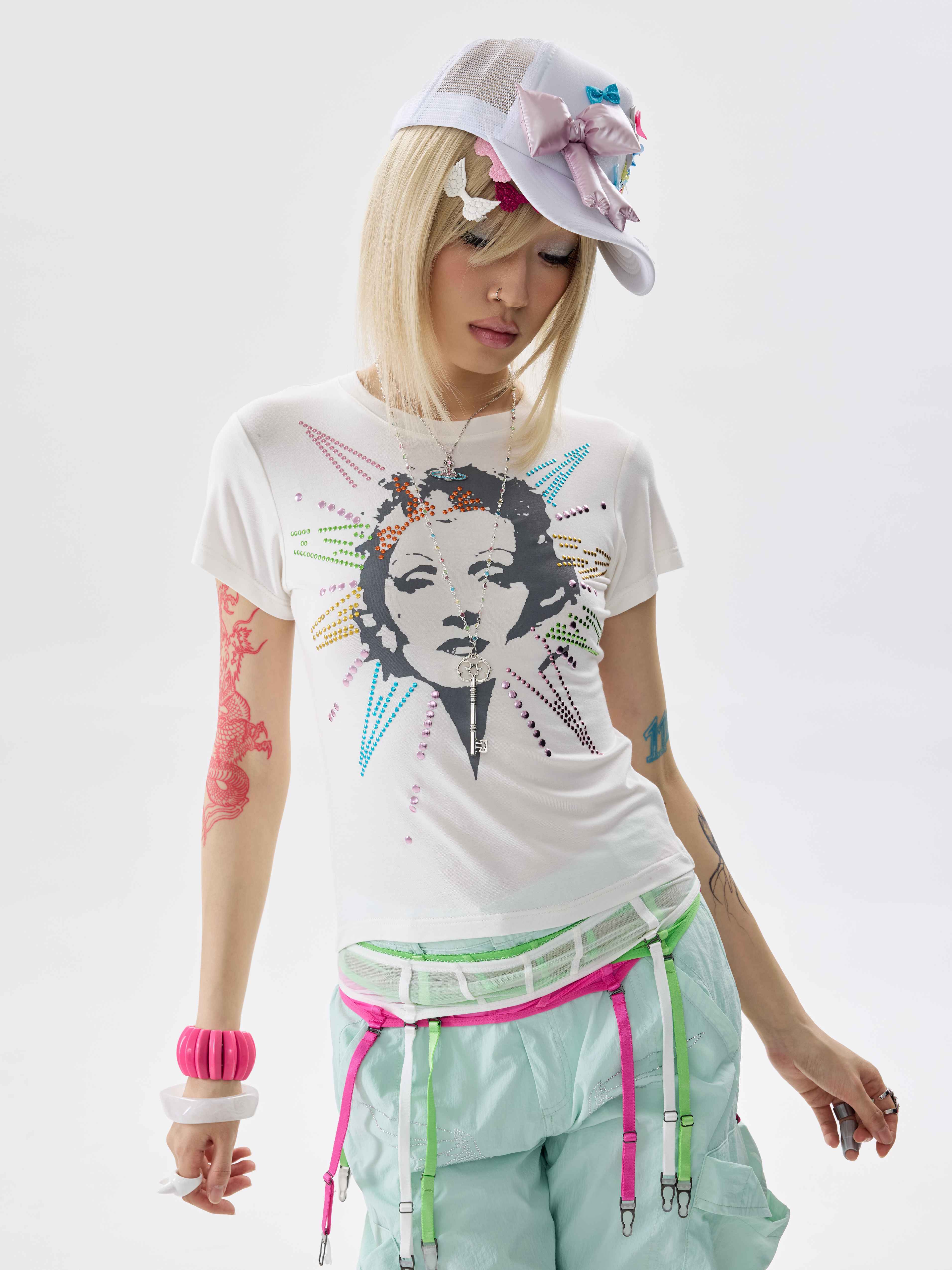 NONAME_SPACE_Tricolor_Rhinestone_Detachable_Hem_Women&