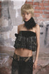 NONAME_SPACE_Two_Tone_Black_Grey_Plaid_Frayed_Hem_Convertible_Women&
