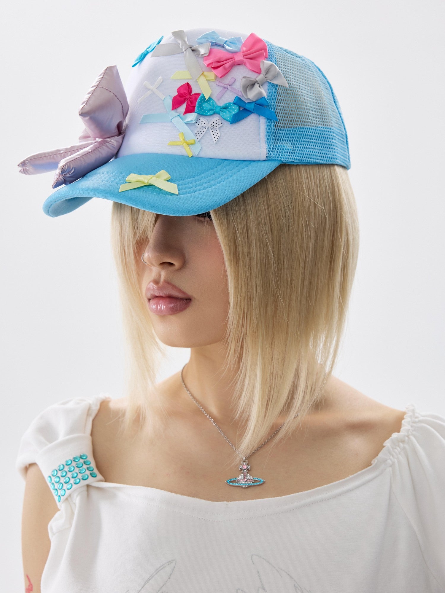 NONAME SPACE Two Tone Mesh Adjustable Snapback Women&