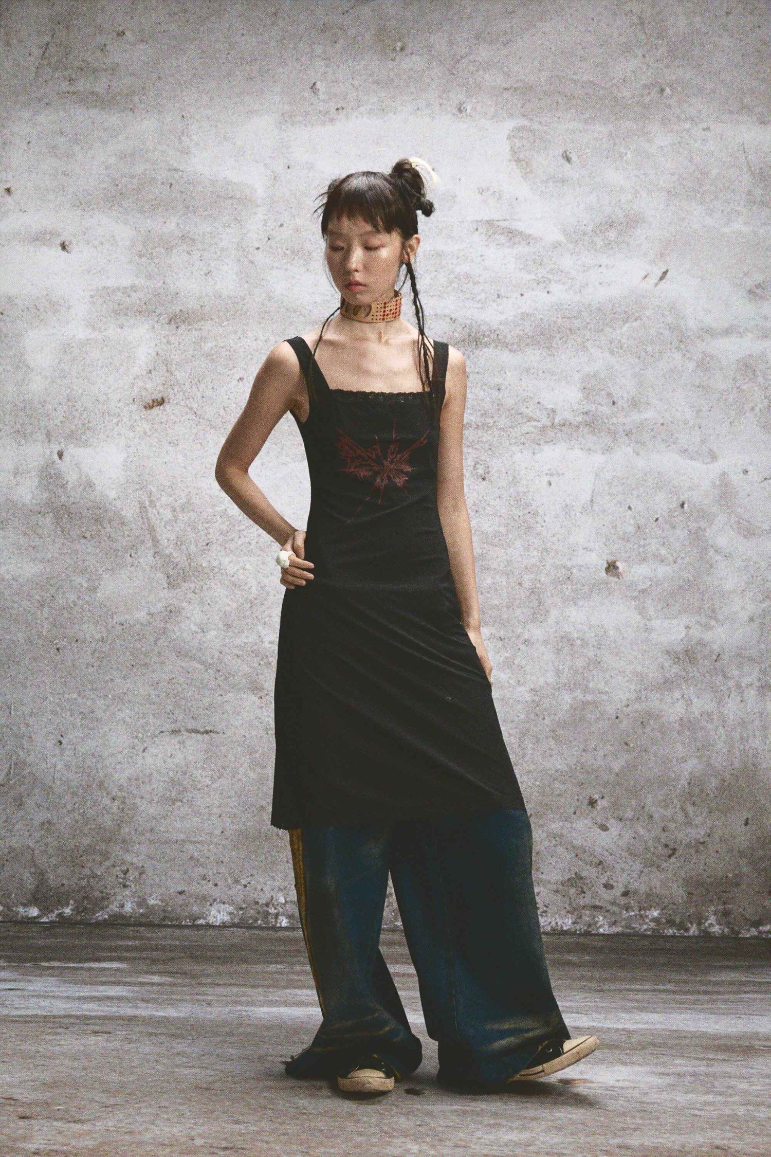 NONAME_SPACE_Two_Tone_Sheer_Printed_Lace_Strappy_Open_Back_Women&