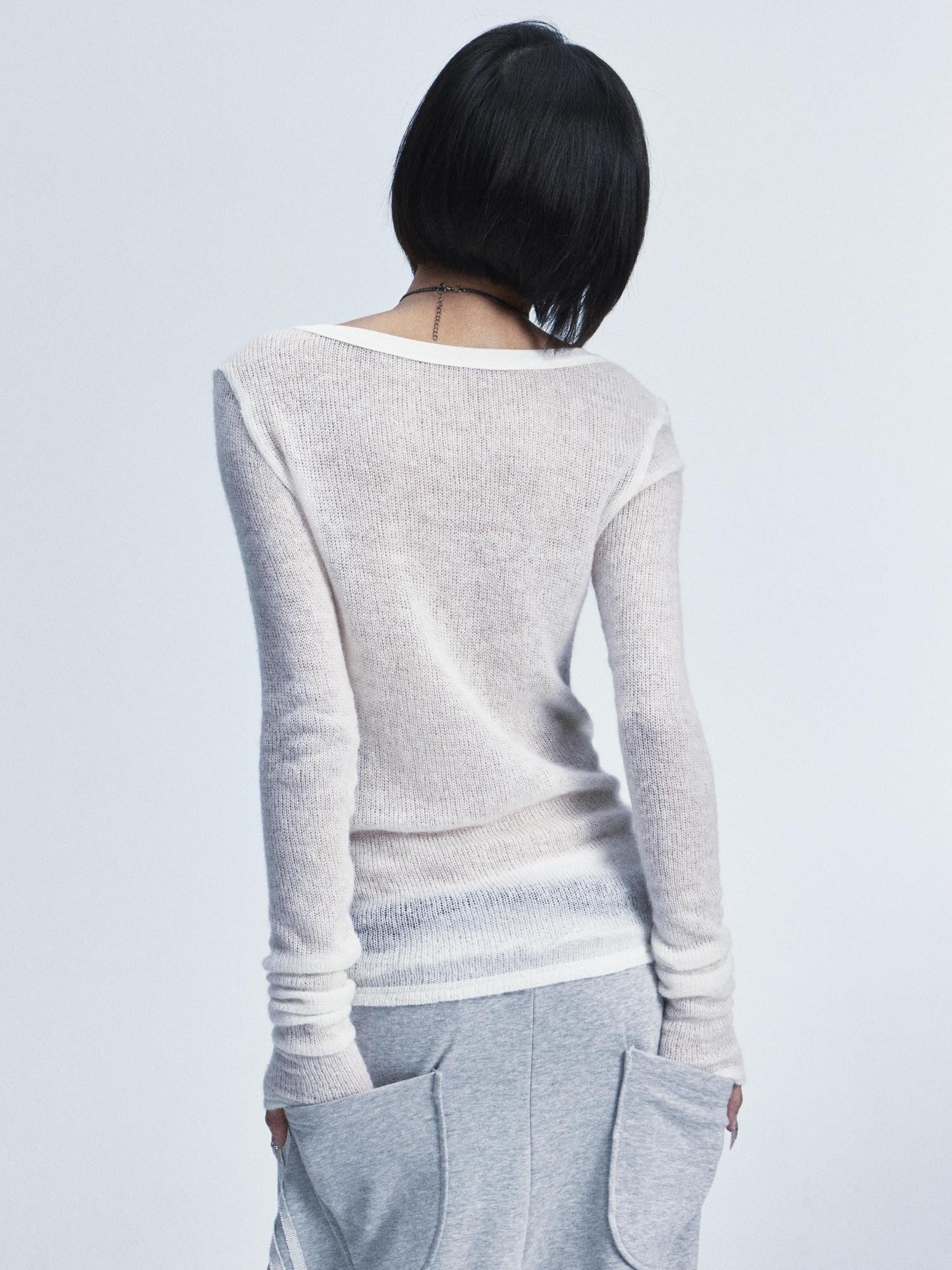 NONAME SPACE Two Tone Spliced Studded Cross Print Women&