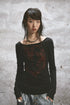 NONAME_SPACE_Two_Tone_Stretch_Spliced_Wide_Neck_Raw_Edge_Printed_Women&