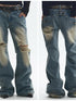 NONAME SPACE Vintage Washed Distressed Low Rise Loose Fit Women&