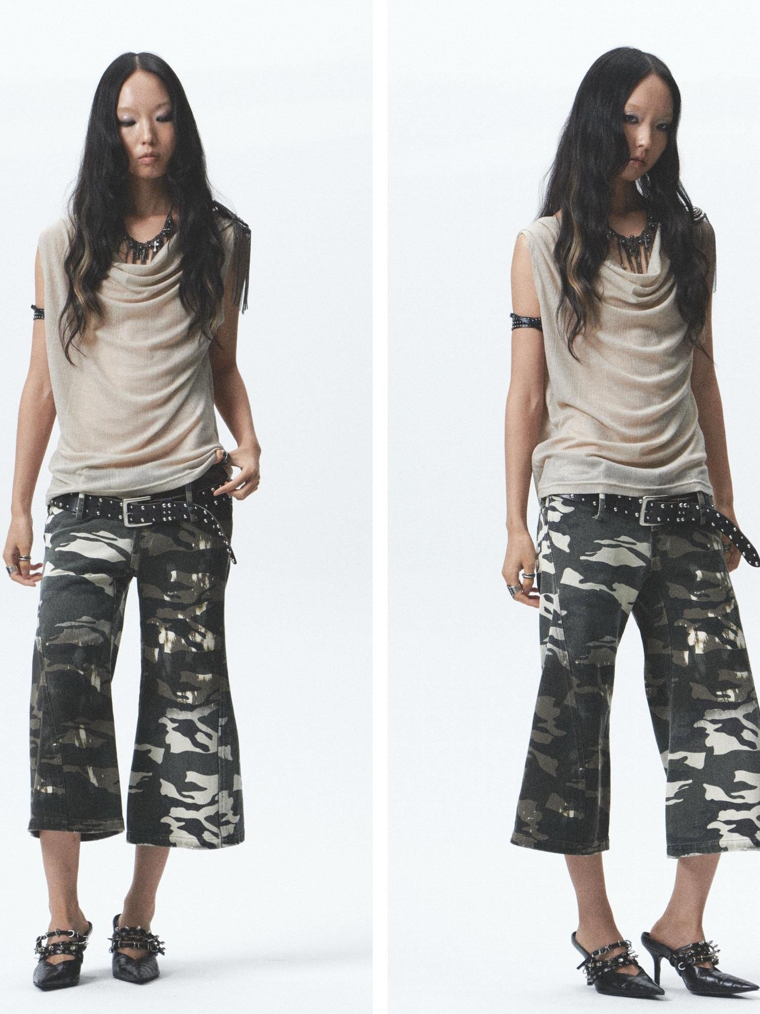 NONAME SPACE Washed Distressed No Stretch Low Waist Women&