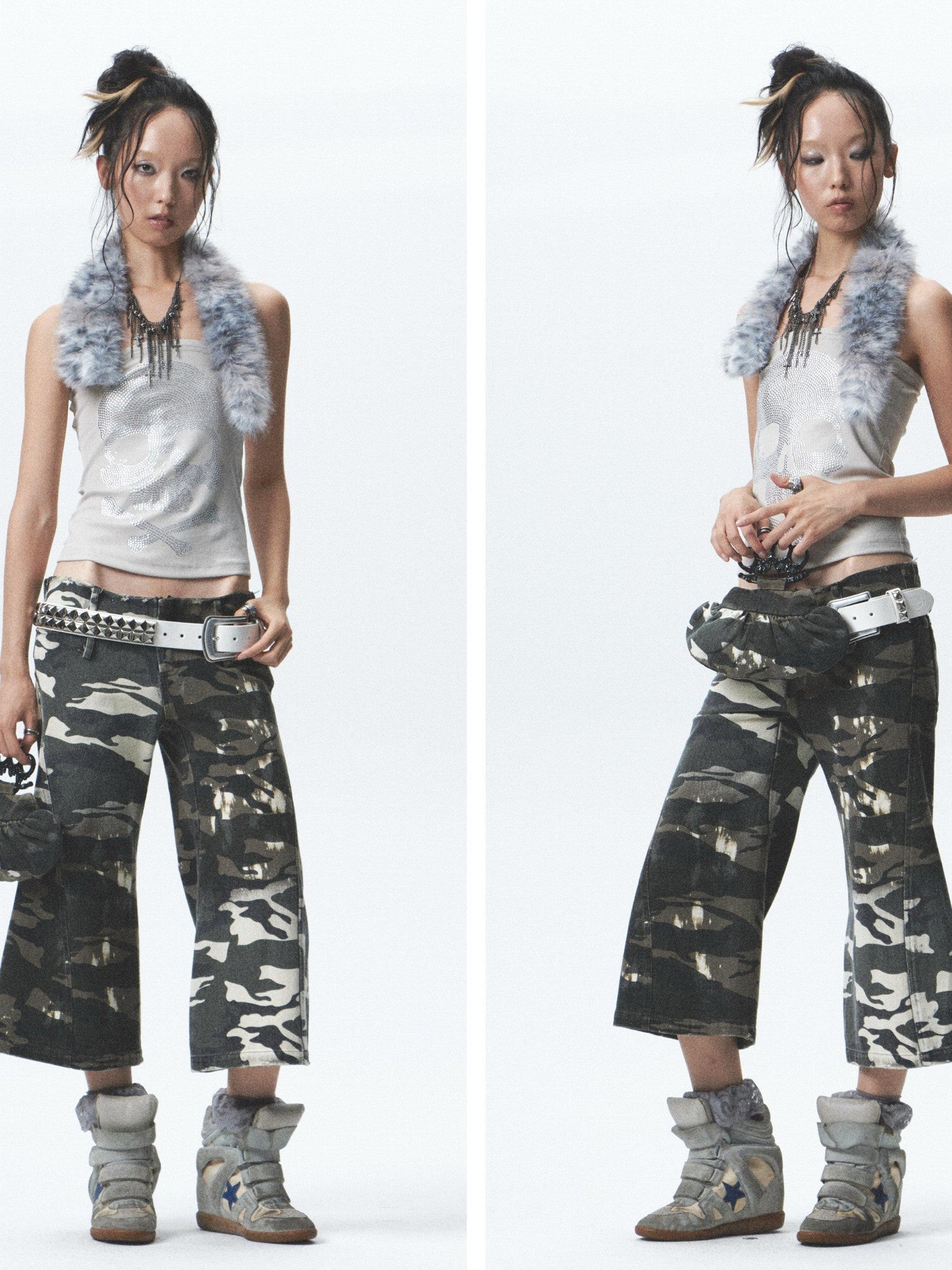 NONAME SPACE Washed Distressed No Stretch Low Waist Women&