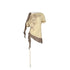 NORTH NODE Almond Gray Asymmetric Spliced Ruched Print Women&