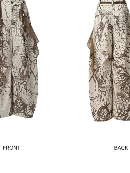 NORTH NODE Apricot Floral Print Patchwork Women&