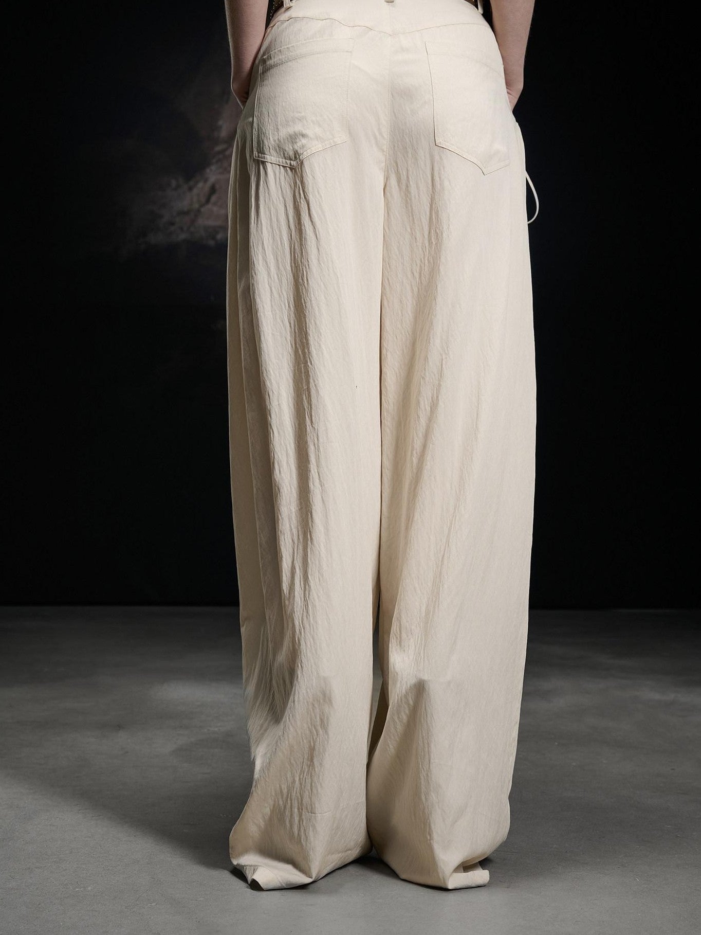 NORTH NODE Apricot Pleated Drawstring Pockets Drapey Women&