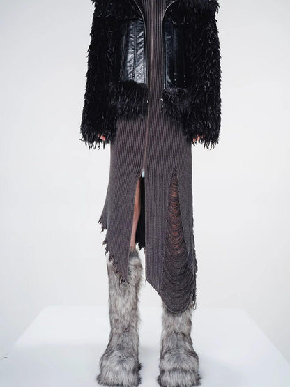 NORTH NODE Armor Inspired Panelled Leather Trim Women&