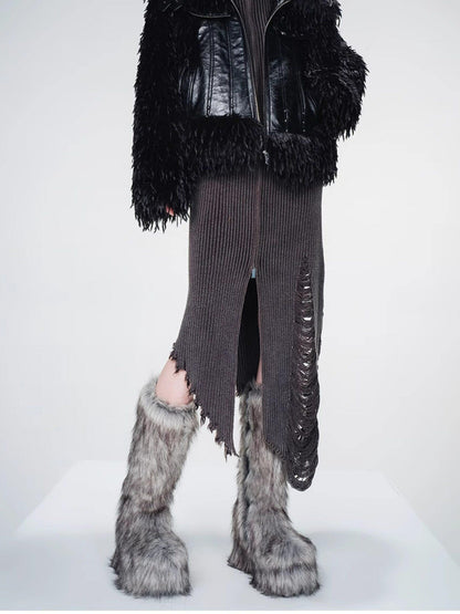 NORTH NODE Armor Inspired Panelled Leather Trim Women&