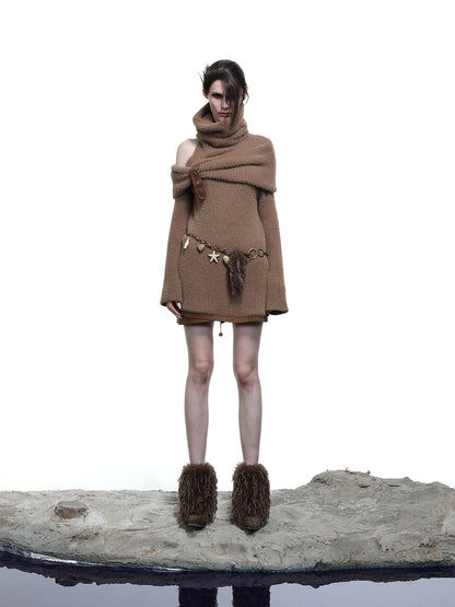NORTH NODE Armor Inspired Stacked Thick High Neck Women&