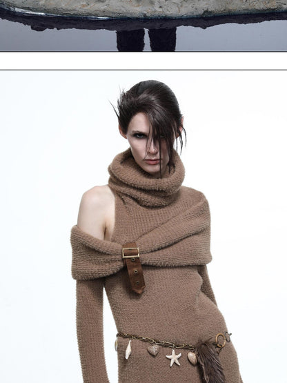 NORTH NODE Armor Inspired Stacked Thick High Neck Women&
