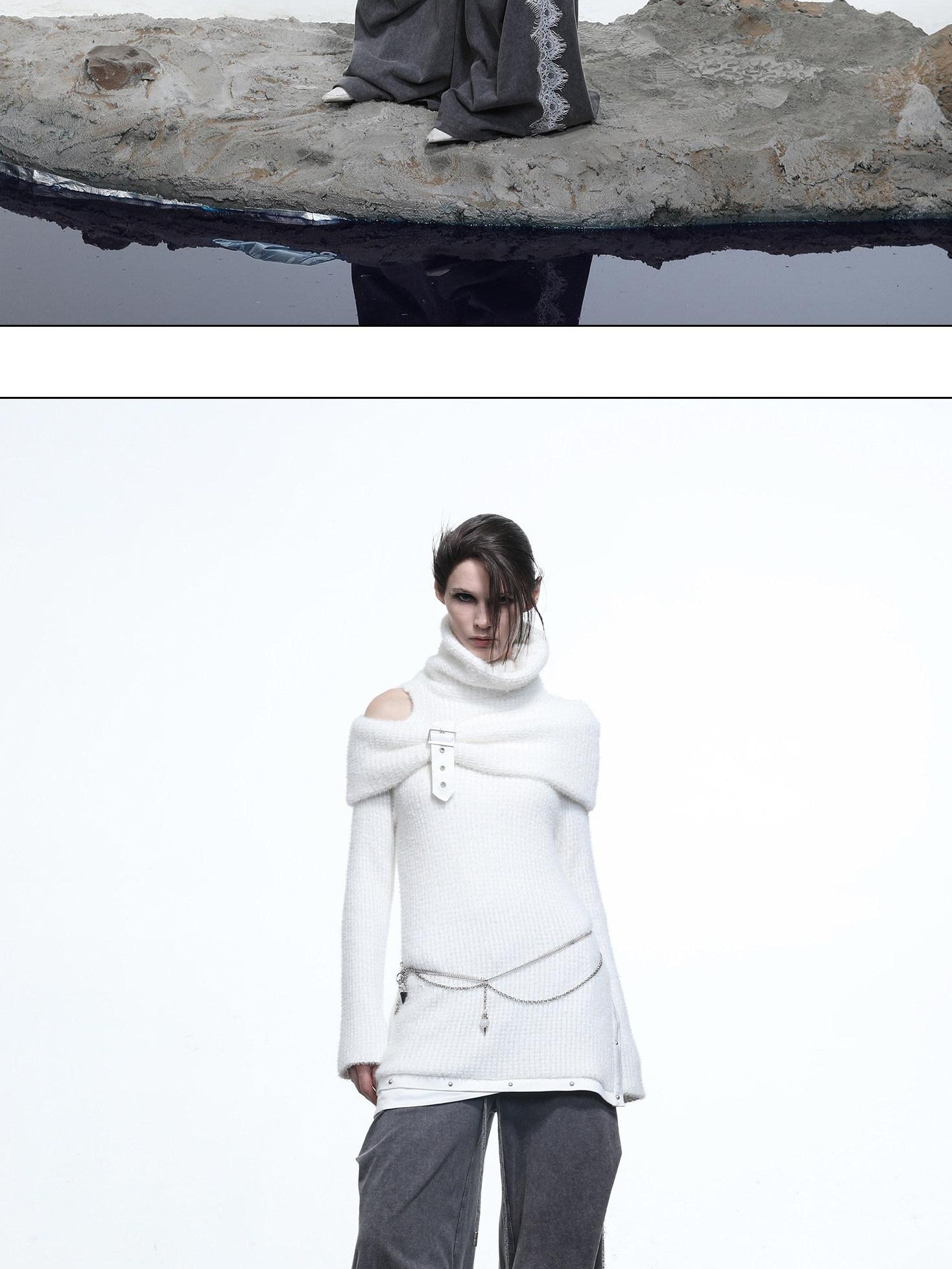 NORTH NODE Armor Inspired Stacked Thick High Neck Women&