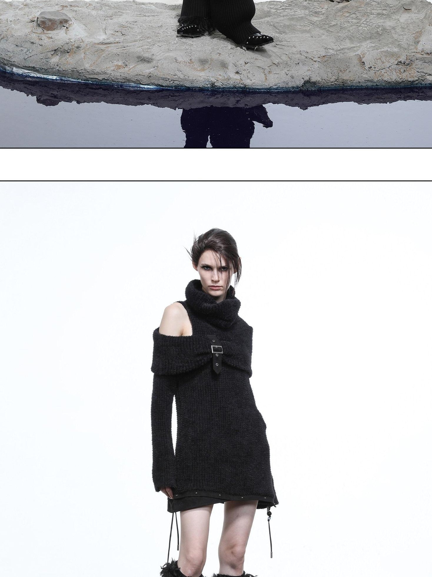 NORTH NODE Armor Inspired Stacked Thick High Neck Women&
