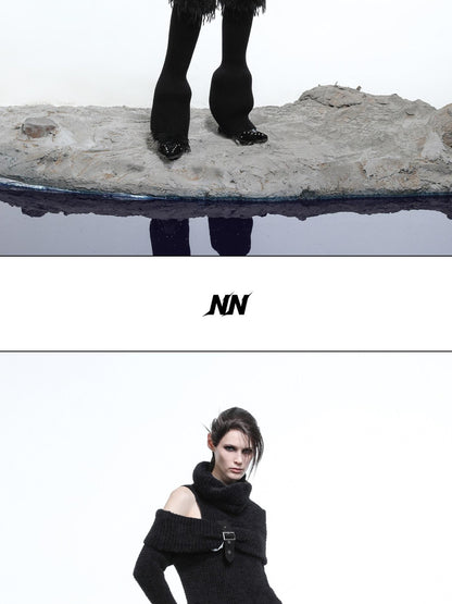 NORTH NODE Armor Inspired Stacked Thick High Neck Women&