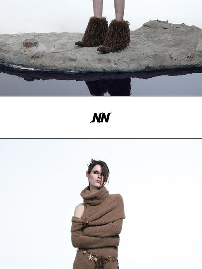 NORTH NODE Armor Inspired Stacked Thick High Neck Women&