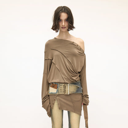 NORTH_NODE_Asymmetric_Button_Off_Shoulder_Ruffle_Trim_Women&