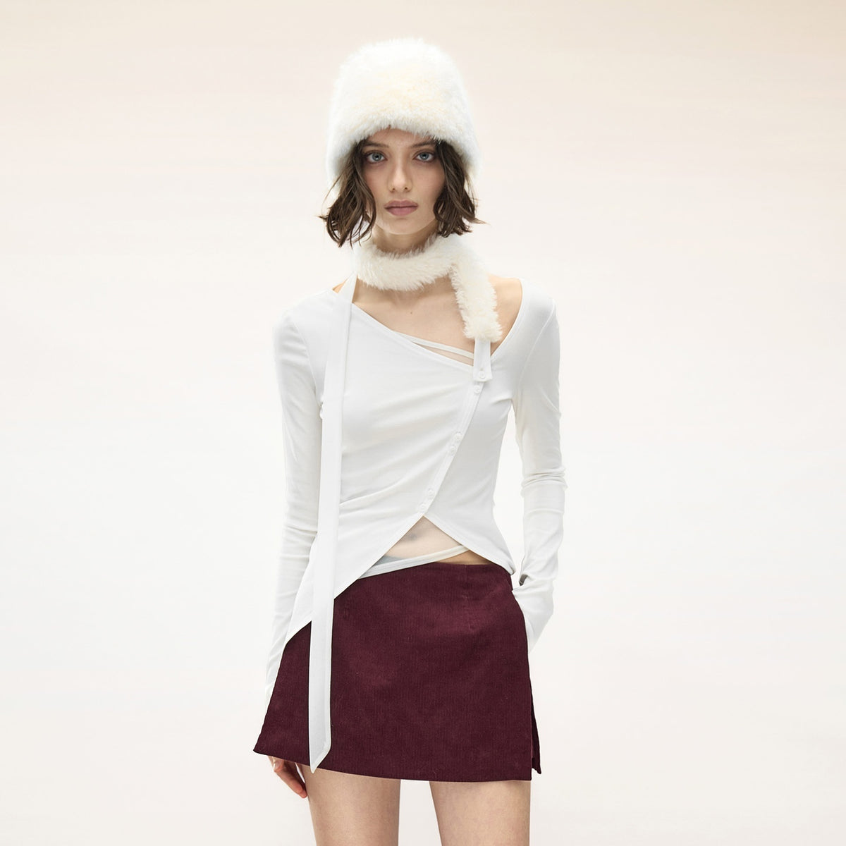 NORTH_NODE_Asymmetric_Button_Slant_Neck_High_Stretch_Cotton_Women&