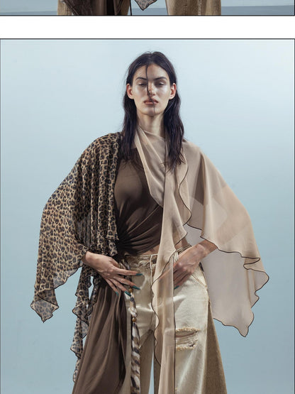 NORTH NODE Asymmetric Colorblock Detachable Scarf Women&
