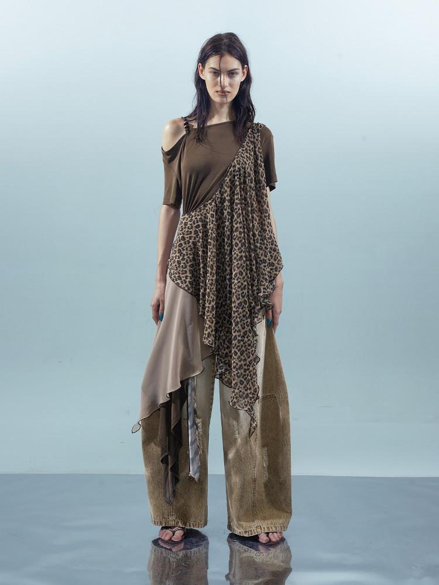 NORTH NODE Asymmetric Colorblock Detachable Scarf Women&