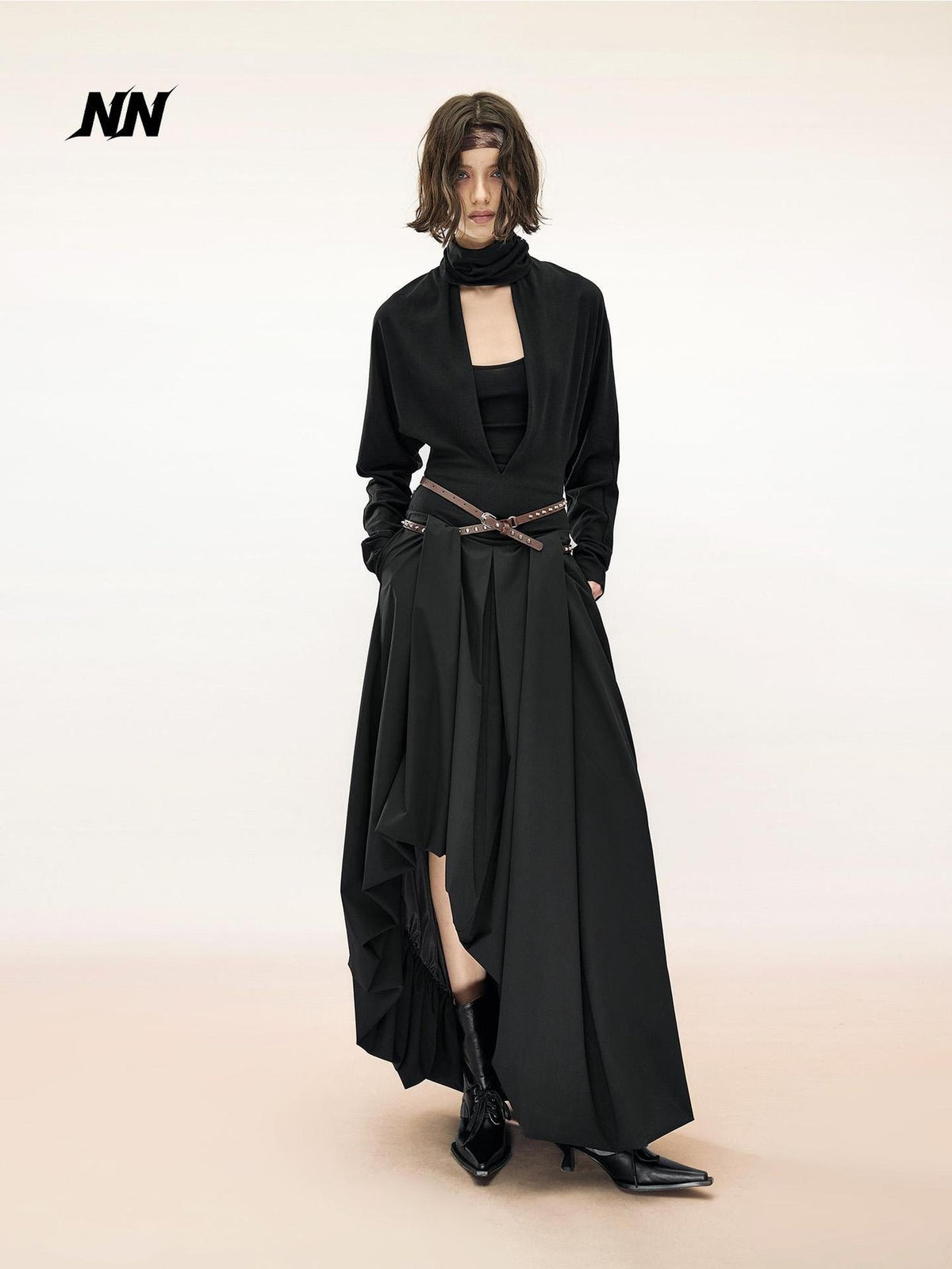 NORTH NODE Asymmetric Draped Nomadic Lyocell Cotton Women&