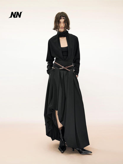 NORTH NODE Asymmetric Draped Nomadic Lyocell Cotton Women&