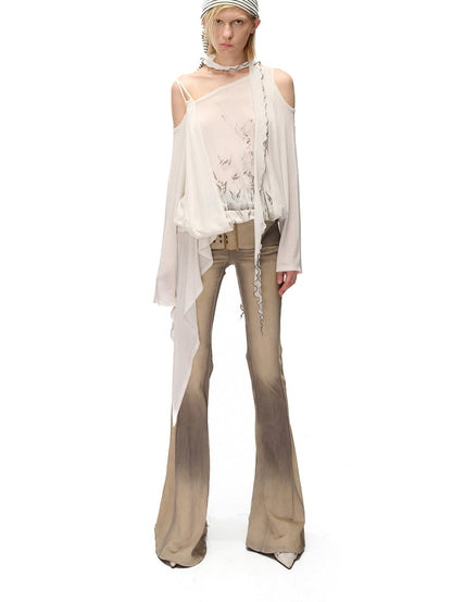 NORTH NODE Asymmetric Fragment Print Loose Stretch Women&