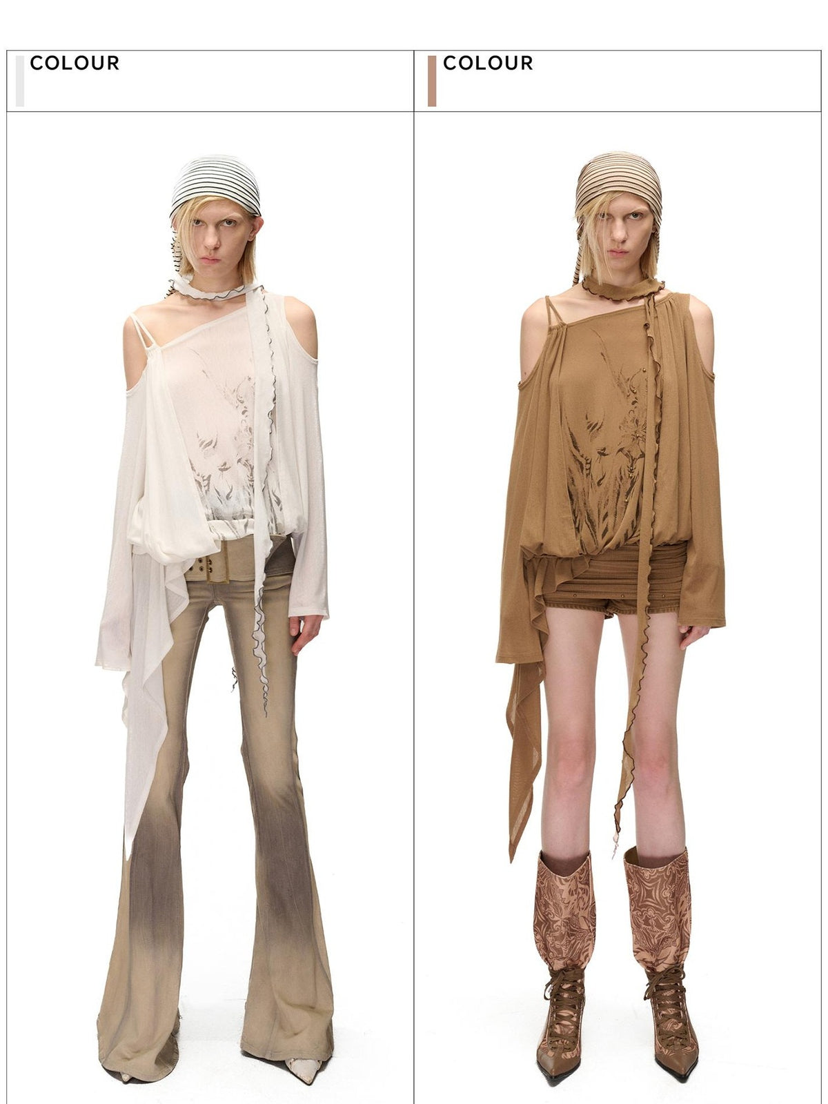 NORTH NODE Asymmetric Fragment Print Loose Stretch Women&