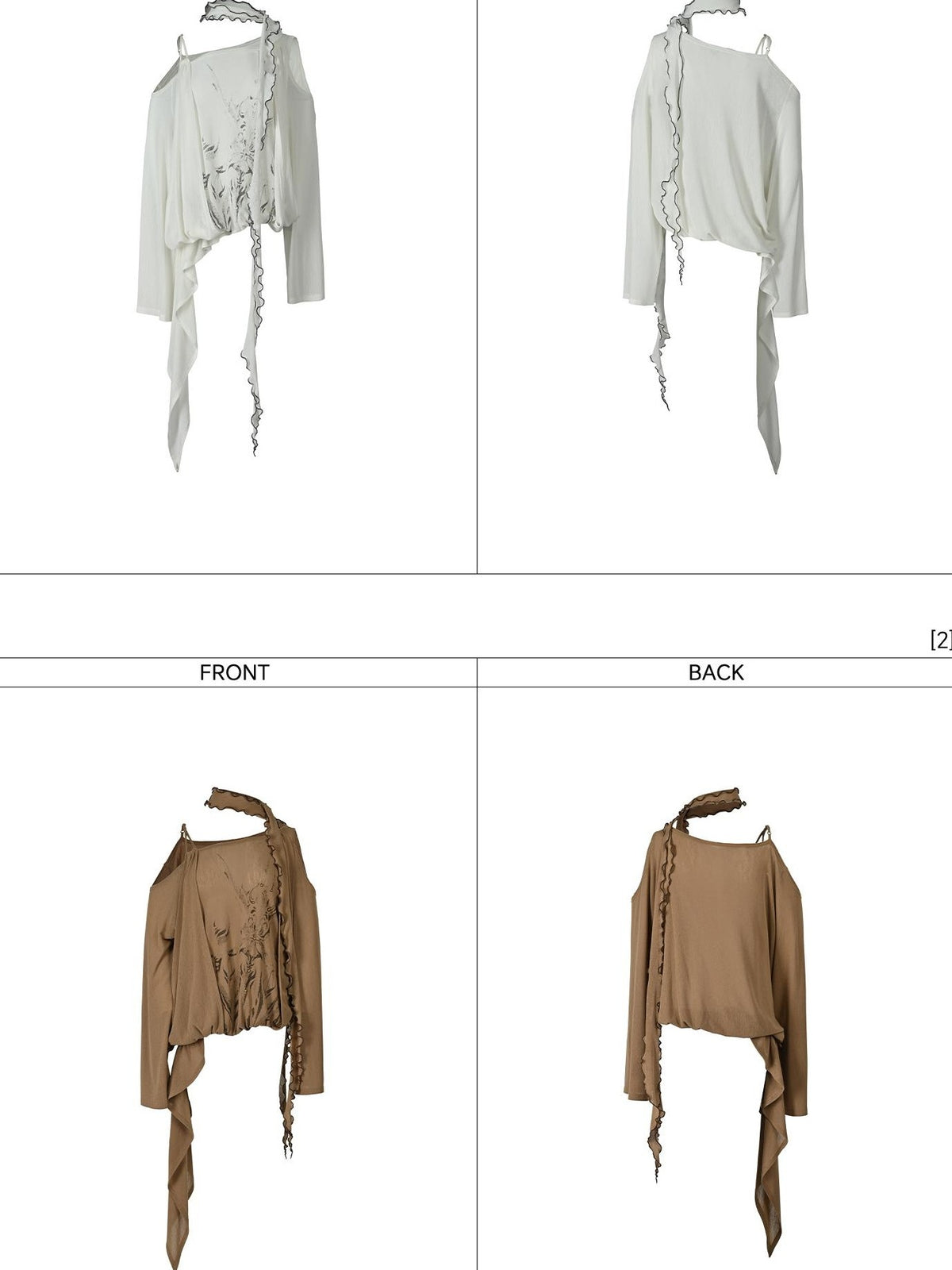 NORTH NODE Asymmetric Fragment Print Loose Stretch Women&