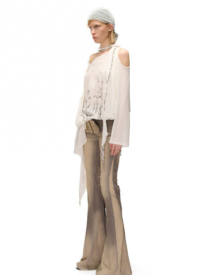 NORTH NODE Asymmetric Fragment Print Loose Stretch Women&