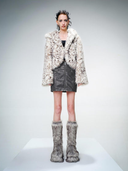 NORTH NODE Asymmetric Hooded Crystal Fleece Lined Loose Women&