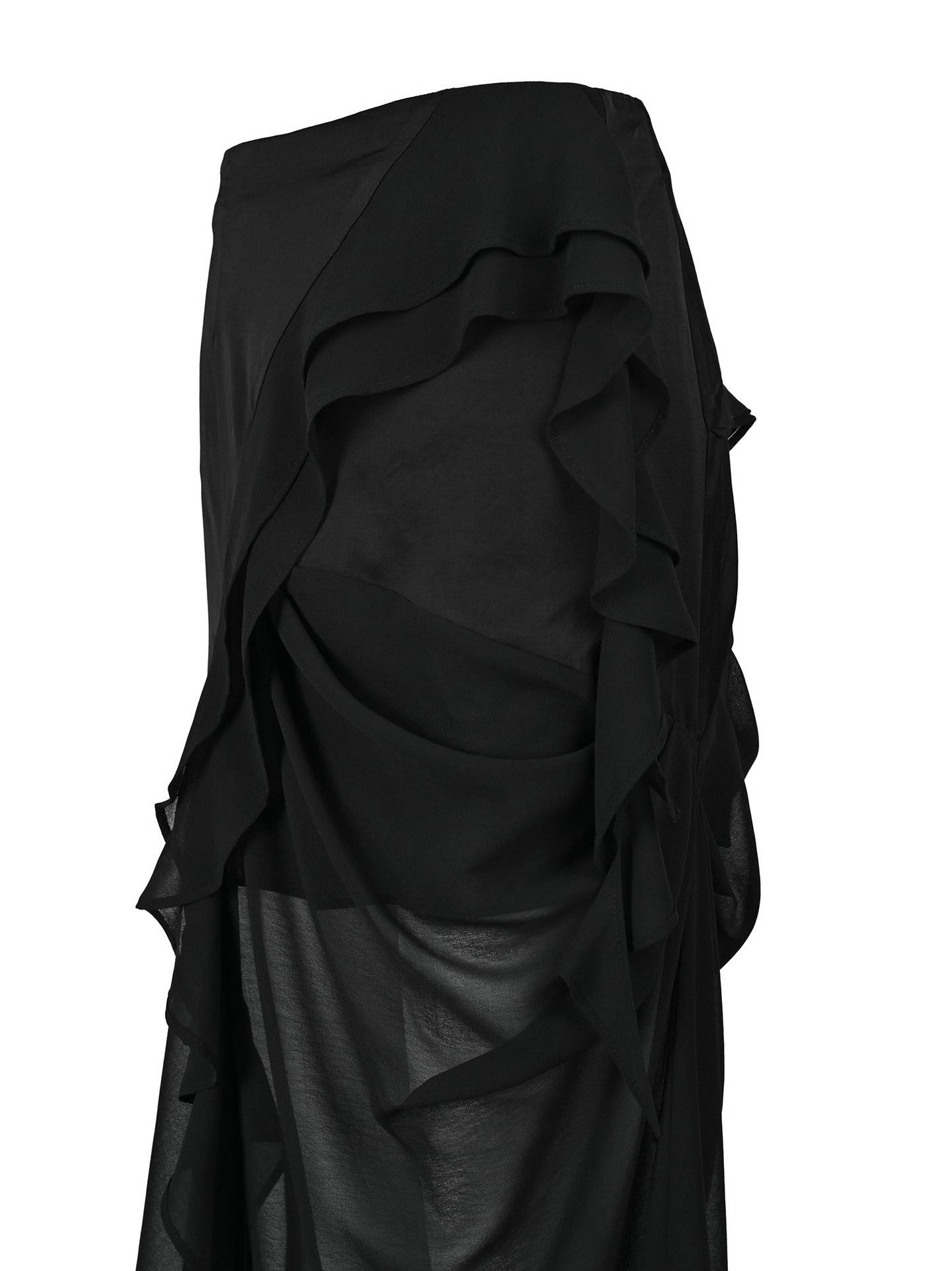 NORTH NODE Asymmetric Patchwork Irregular Pleated Ruffle Women&