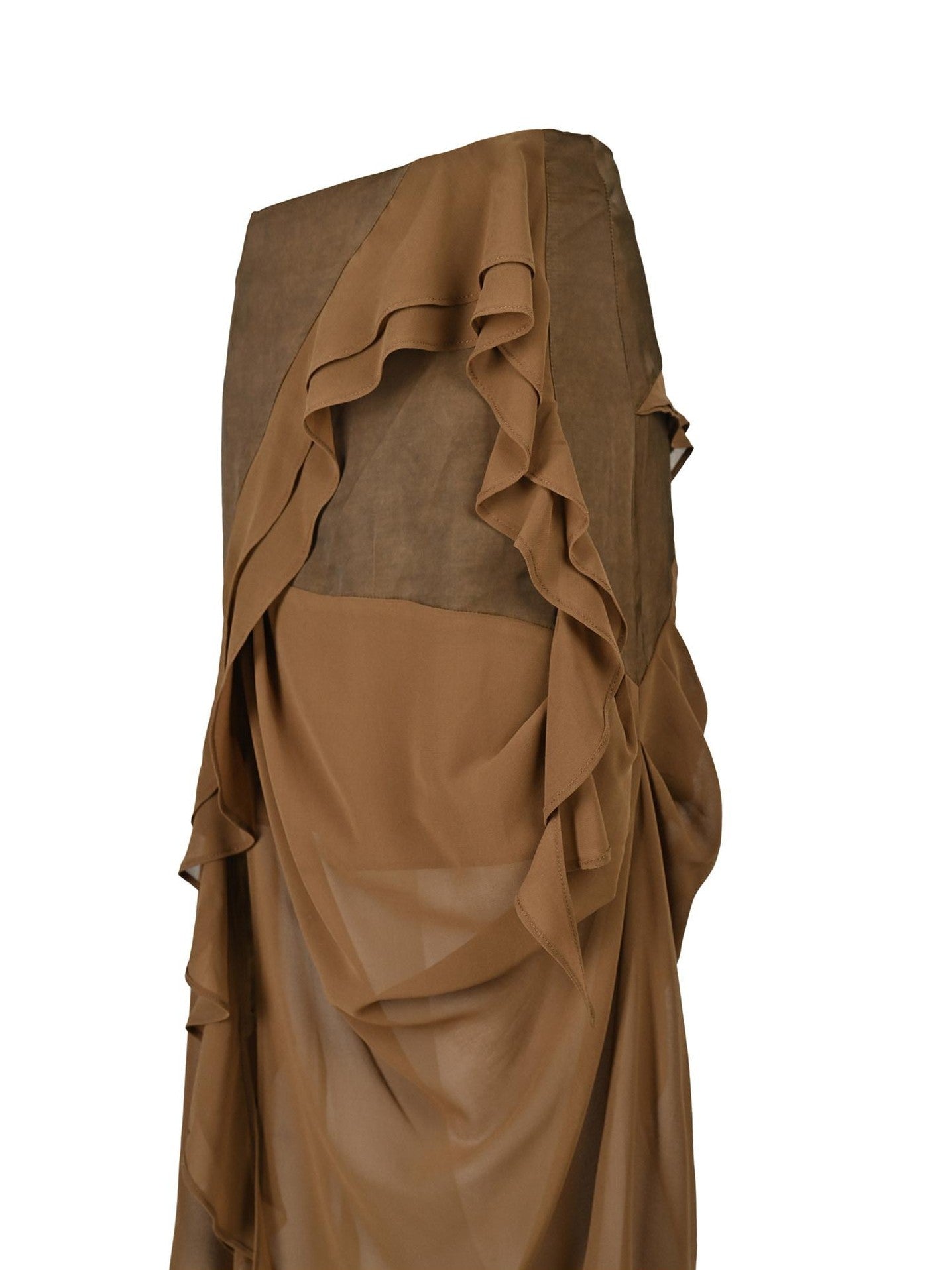 NORTH NODE Asymmetric Patchwork Irregular Pleated Ruffle Women&