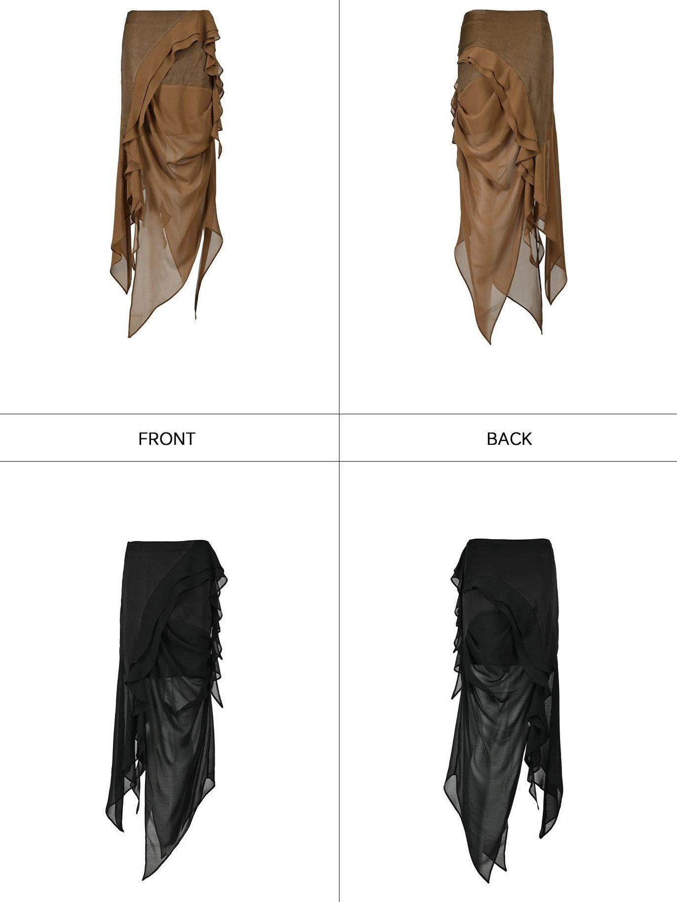 NORTH NODE Asymmetric Patchwork Irregular Pleated Ruffle Women&
