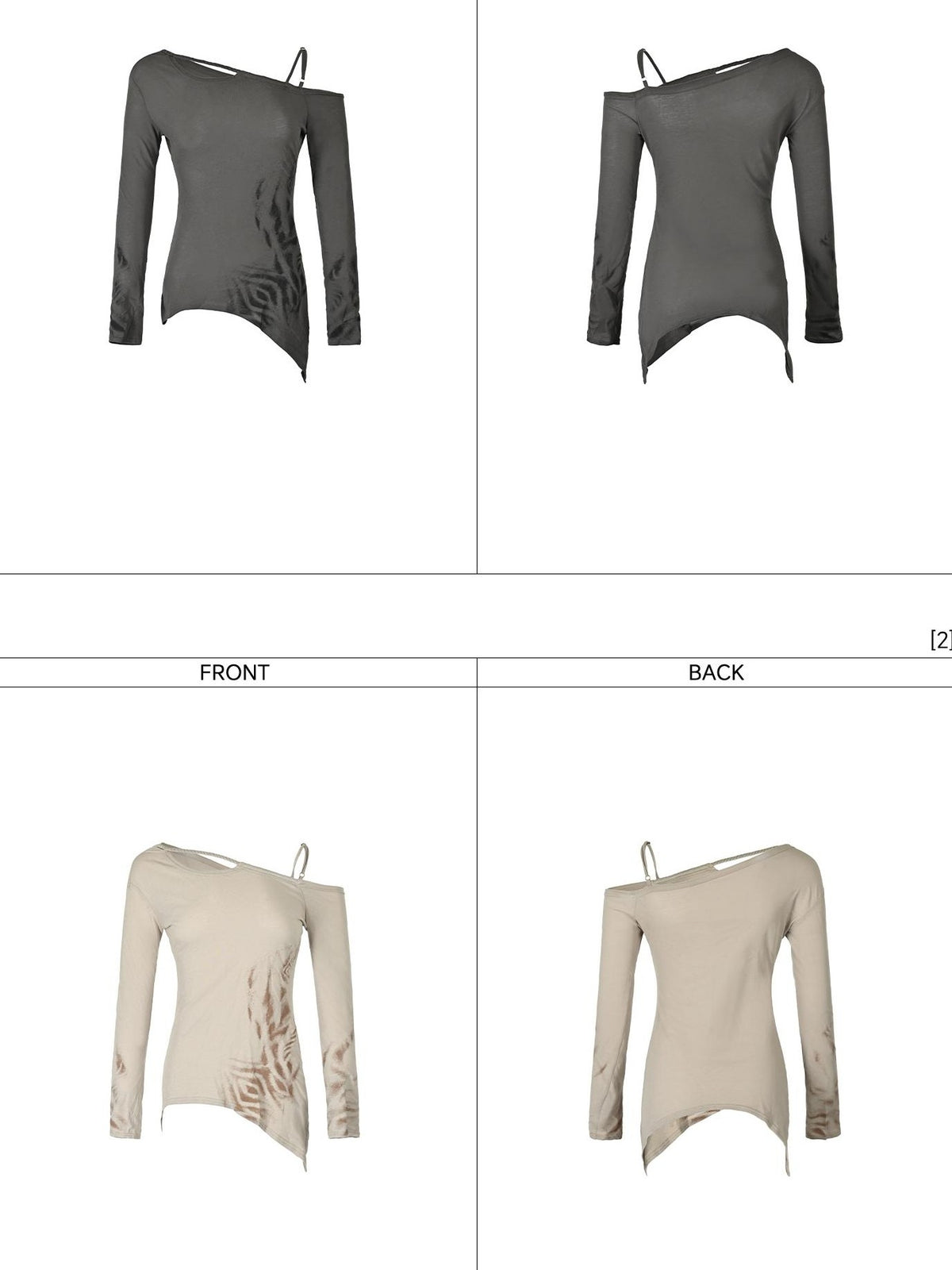 NORTH NODE Asymmetric Printed Knitted Collar Deconstructed Women&