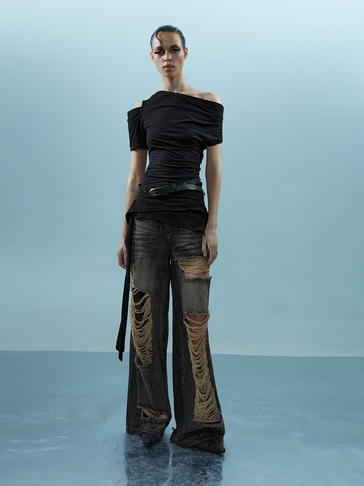 NORTH_NODE_Asymmetric_Ribbon_One_Shoulder_Cross_Print_Women&