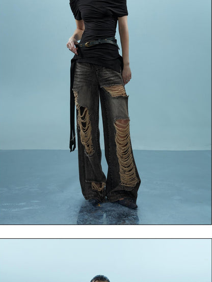 NORTH NODE Asymmetric Ribbon One Shoulder Cross Print Women&