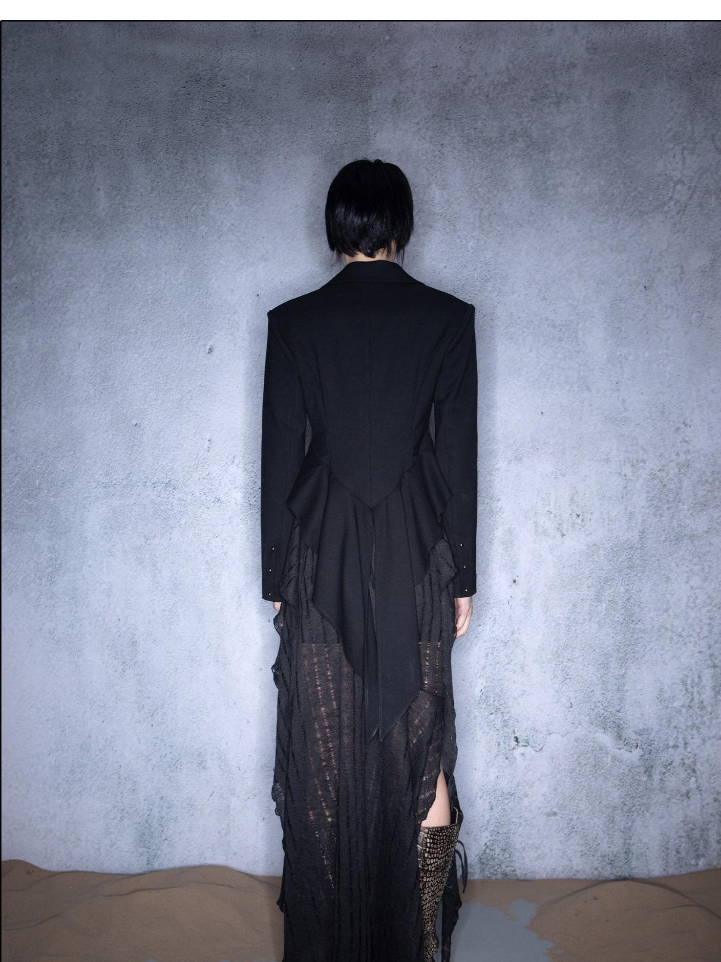 NORTH NODE Asymmetric Ruffle Convertible Knit A Line Women&