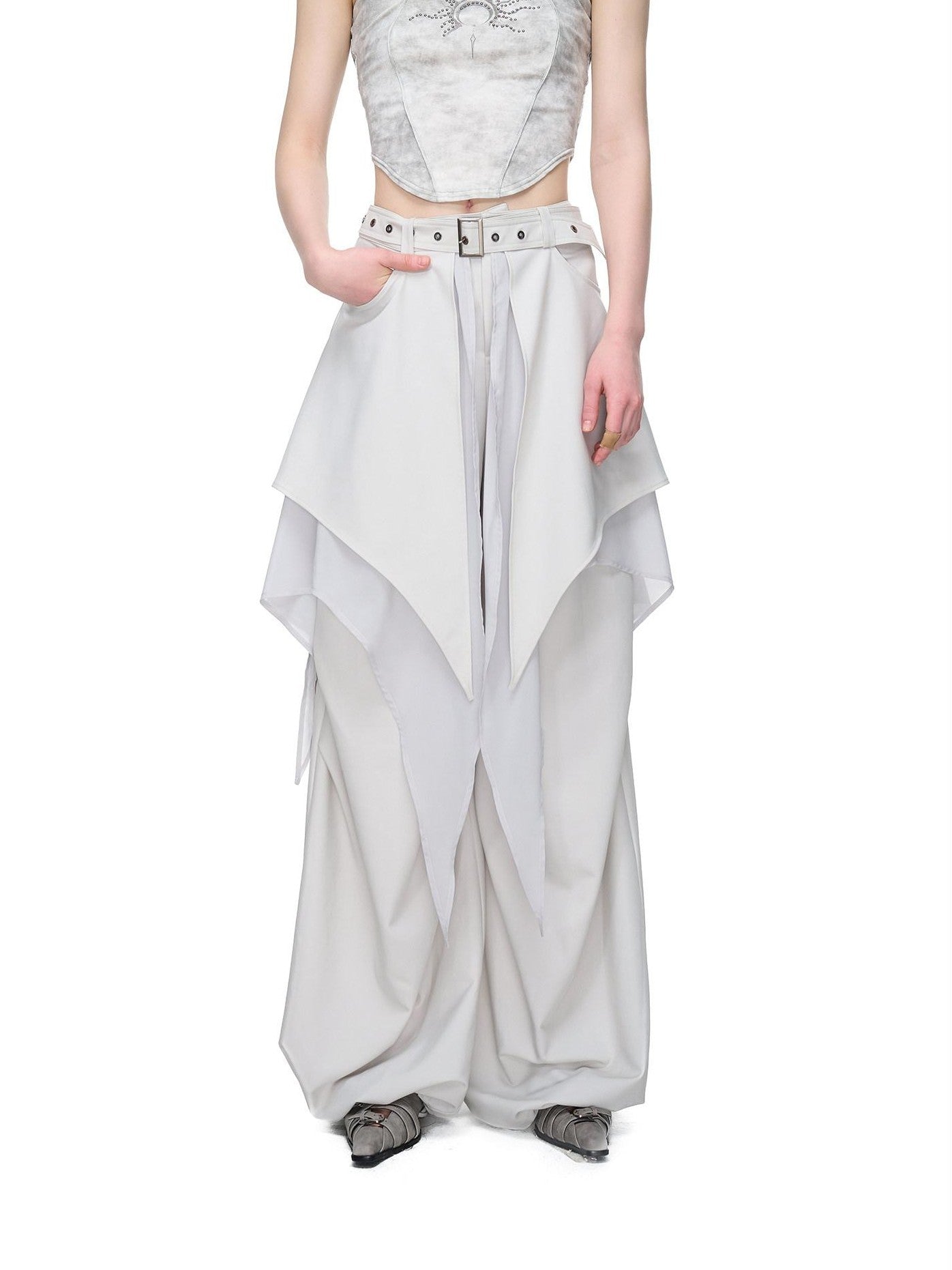 NORTH NODE Asymmetric Ruffle Splice Deconstructed Women&