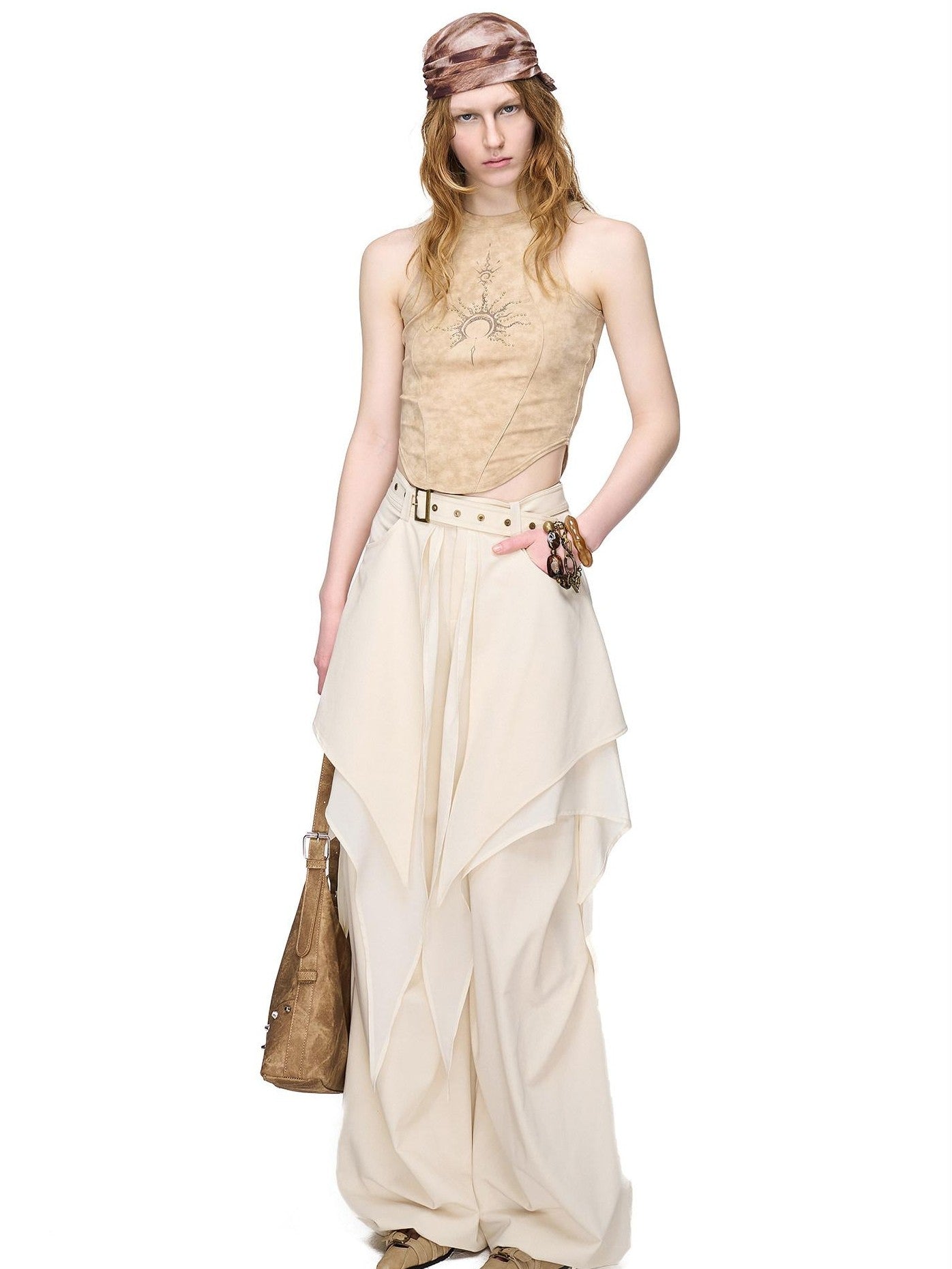 NORTH NODE Asymmetric Ruffle Splice Deconstructed Women&