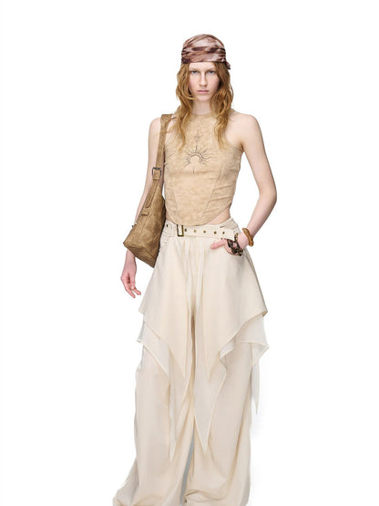 NORTH NODE Asymmetric Ruffle Splice Deconstructed Women&