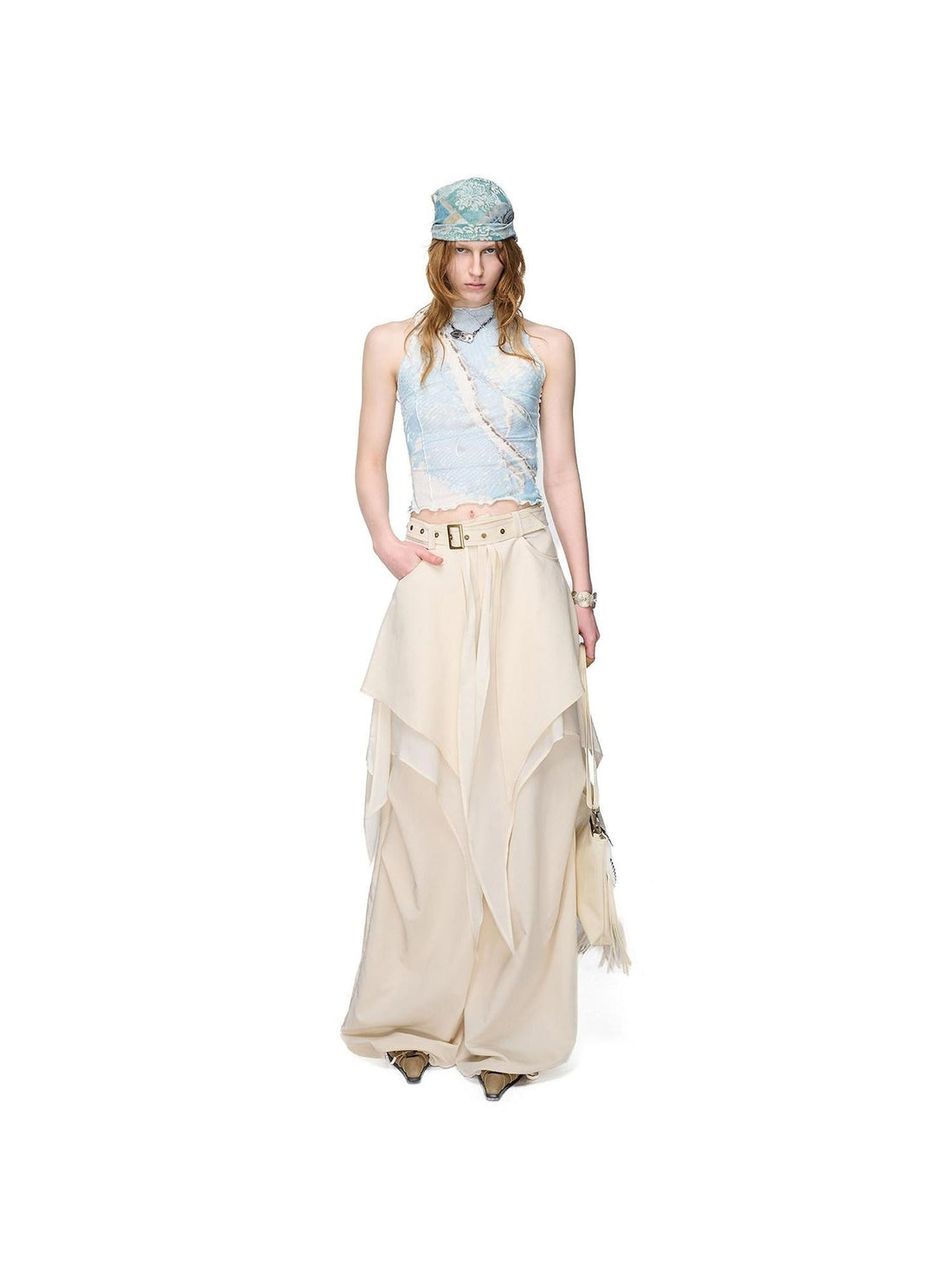 NORTH NODE Asymmetric Ruffle Splice Deconstructed Women&