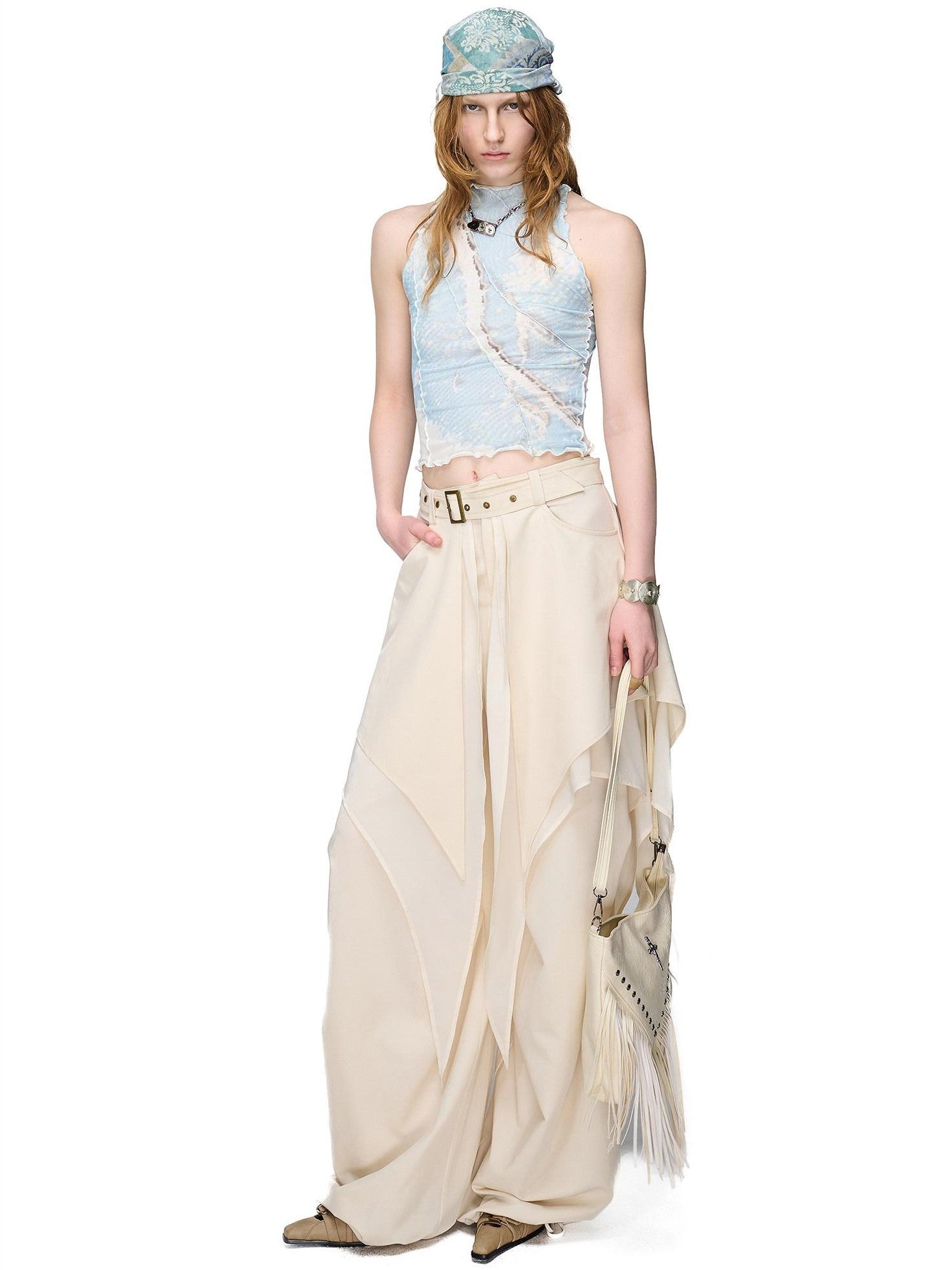 NORTH NODE Asymmetric Ruffle Splice Deconstructed Women&