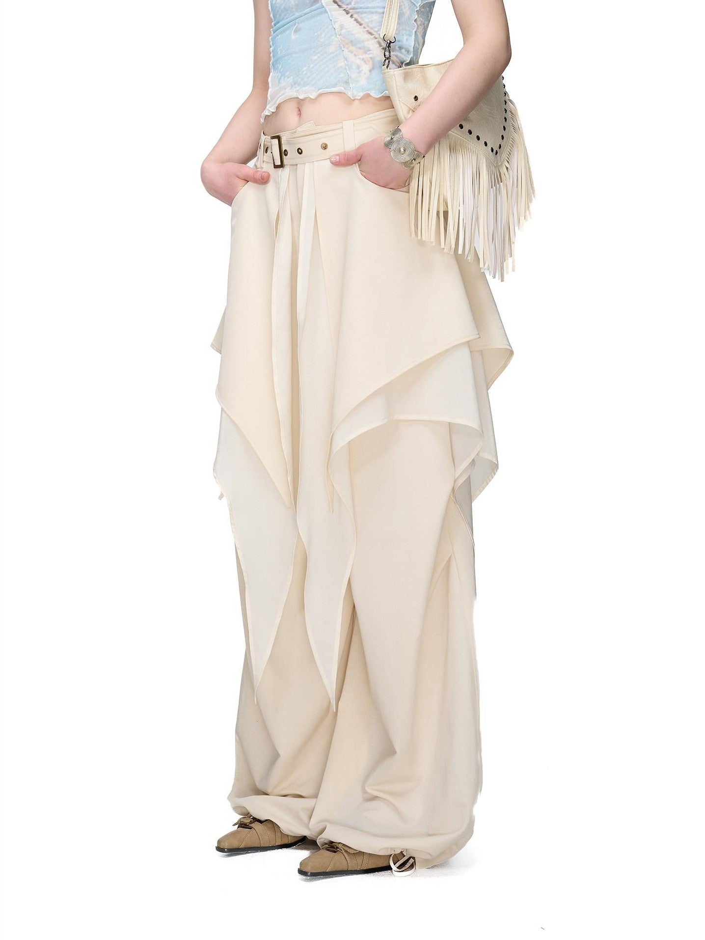 NORTH NODE Asymmetric Ruffle Splice Deconstructed Women&